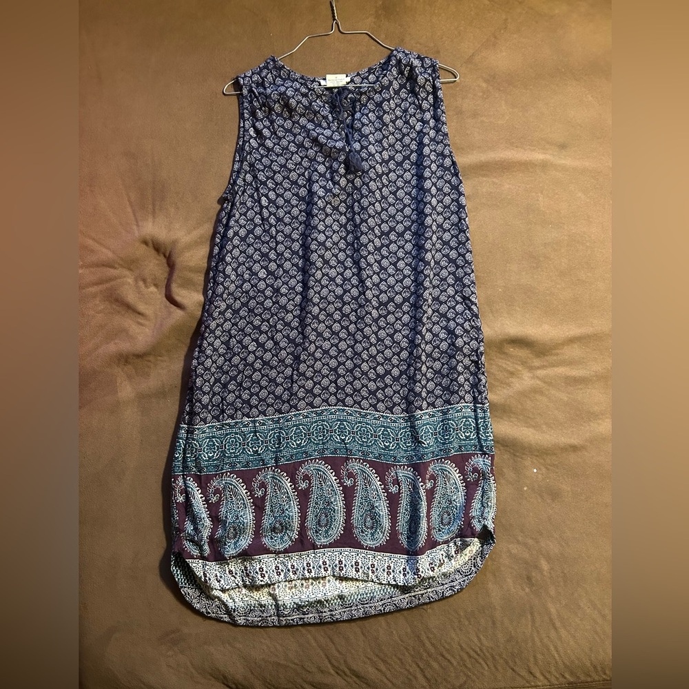 Beachlunchlounge Blue Sleeveless Tunic with Paisley Print